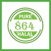 Design mit halal Blatt Design 864 vektor