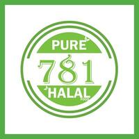 Design mit halal Blatt Design 781 vektor