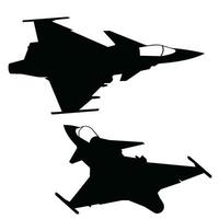 gripen Jet Kämpfer Silhouette einstellen vektor