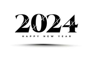 glücklich Neu Jahr 2024 schwarz Typografie Text Logo Design vektor