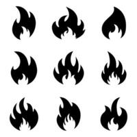 brand flamma ikon på packa. vektor illustration.