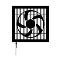 Mauer Ventilator Silhouette. schwarz und Weiß Symbol Design Elemente auf isoliert Weiß Hintergrund vektor