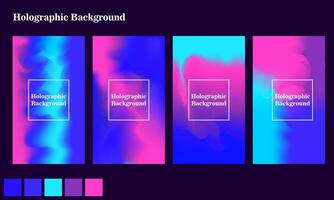 holografiska bakgrund uppsättning Bra för tapet, hemsida, bakgrund, social media, vektor