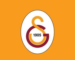 galatasaray klubb logotyp symbol Kalkon liga fotboll abstrakt design vektor illustration med orange bakgrund