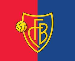 basel logotyp klubb symbol schweiz liga fotboll abstrakt design vektor illustration med röd och blå bakgrund