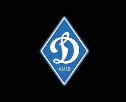 dynamo kyiv klubb symbol logotyp ukraina liga fotboll abstrakt design vektor illustration med svart bakgrund
