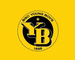 ung Pojkar klubb logotyp symbol schweiz liga fotboll abstrakt design vektor illustration med gul bakgrund