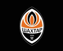 shakhtar donetsk klubb logotyp symbol ukraina liga fotboll abstrakt design vektor illustration med svart bakgrund