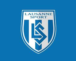 lausanne Sport Logo Verein Symbol Schweiz Liga Fußball abstrakt Design Vektor Illustration mit Blau Hintergrund