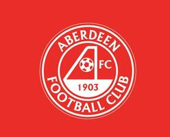 aberdeen fc klubb logotyp symbol skottland liga fotboll abstrakt design vektor illustration med röd bakgrund