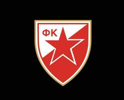 crvena zvezda logotyp klubb symbol serbia liga fotboll abstrakt design vektor illustration med svart bakgrund