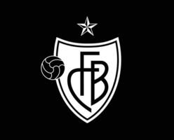 basel klubb symbol logotyp vit schweiz liga fotboll abstrakt design vektor illustration med svart bakgrund