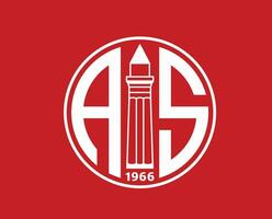 antalyaspor logotyp klubb symbol vit Kalkon liga fotboll abstrakt design vektor illustration med röd bakgrund