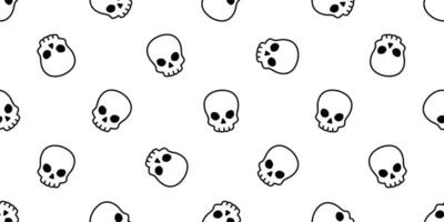 Schädel Knochen nahtlos Muster Halloween Vektor Pirat Symbol Schal isoliert wiederholen Hintergrund Fliese Hintergrund Karikatur Illustration Gekritzel Design