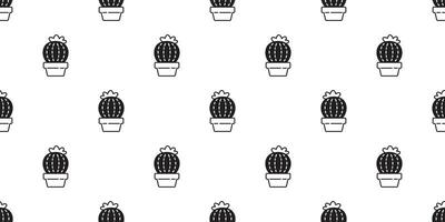 kaktus sömlös mönster vektor öken- botanica blomma trädgård växt sommar scarf isolerat bricka bakgrund upprepa tapet klotter illustration design
