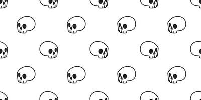 Schädel Halloween nahtlos Muster Vektor Knochen Geist Schal isoliert wiederholen Hintergrund Fliese Hintergrund Karikatur Gekritzel Illustration Design