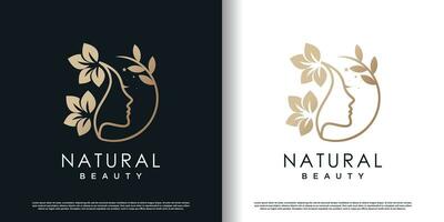 Beauty-Frauen-Logo mit kreativem, einzigartigem Konzept-Premium-Vektor vektor