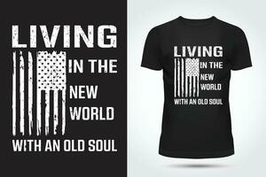 amerikanisch Flagge T-Shirt Design. T-Shirt Design Vorlage vektor