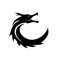 Drachen Silhouette Logo Vorlage Vektor Illustration. Mythologie Monster- Zeichen und Symbol.