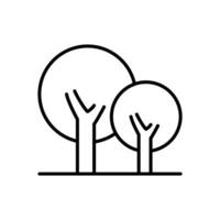 das Gruppe von Bäume Symbol. einfach Gliederung Stil. Biodiversität, nachhaltig, Harmonie, Umfeld, Natur, Blumen, Wald Konzept. dünn Linie Symbol. Vektor Illustration isoliert.