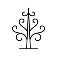 tot Baum Symbol. einfach Gliederung Stil. trocken Baum, blattlos, Stamm, alt Holz, Natur Konzept. dünn Linie Symbol. Vektor Illustration isoliert.