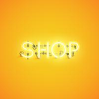 &quot;SHOP&quot; Neonschriftzeichen, vektorabbildung vektor