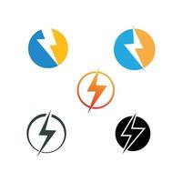 thunderbolt logotyp mall vektor ikon illustration