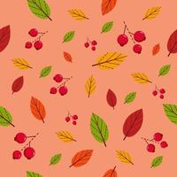 Herbstblätter und Beeren nahtloses Muster. vektor