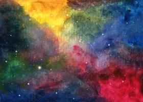 Aquarell kosmische Textur mit Sternen. vektor