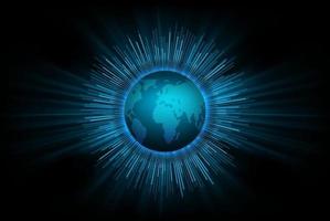Welt Binärplatine Zukunftstechnologie, Blue Hud Cyber Sicherheit vektor