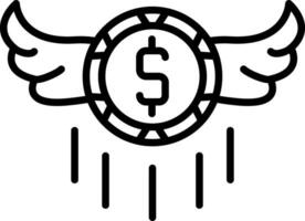 flygande pengar vektor ikon