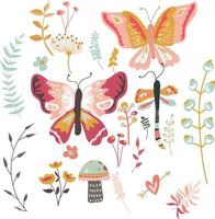 Schmetterling mit floraler Vektorillustration vektor