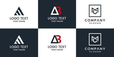 monogram uppsättning brev logotyp design vektor