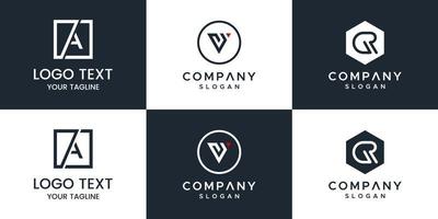 Monogramm Set Brief Logo Design Vektor