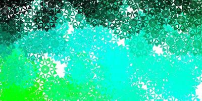 hellgrüner Vektorhintergrund mit Weihnachtsschneeflocken. vektor