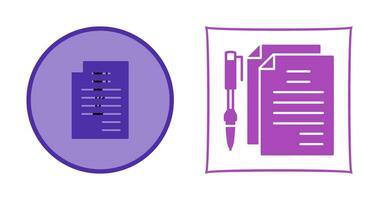 einzigartige Dokumente und Stiftvektorsymbol vektor