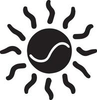 Sol ikon vektor illustration silhuett svart Färg 1
