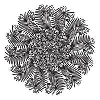 blommigt bladmönster mandala design av grönt naturligt konstverk vektor