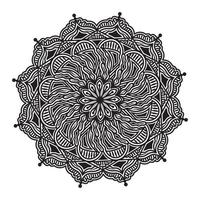 blommig linje konst illustration ritning av arabesk islamisk mandala vektor