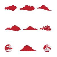 chinesisches Wolkenlogoschablonenvektorsymboldesign