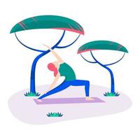 vektor illustration, kvinna gör yoga