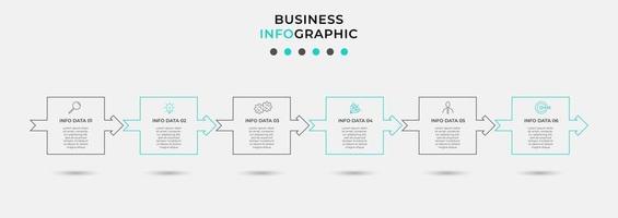 infographic designmall med ikoner och 6 alternativ eller steg vektor