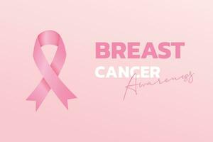platt bröst cancer medvetenhet månad med band vektor