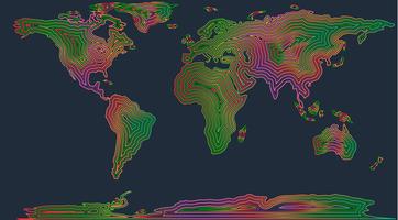Färgglada karta över världen, vektor illustration