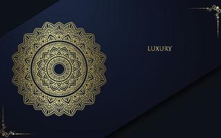 Luxus Gold Mandala verzierten Hintergrund für Hochzeitseinladung vektor