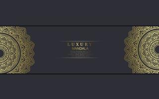 Luxus Gold Mandala verzierten Hintergrund für Hochzeitseinladung vektor