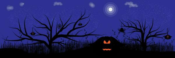 halloween bakgrund med natt vibrafon vektor