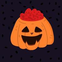 Poster unheimlicher Kürbis mit Blut. Halloween-Konzept. vektor