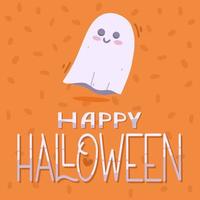 Geisterplakat mit Halloween-Schriftzug. Halloween-Konzept. vektor
