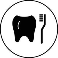 Reinigung Zahn mit Bürste Vektor Symbol